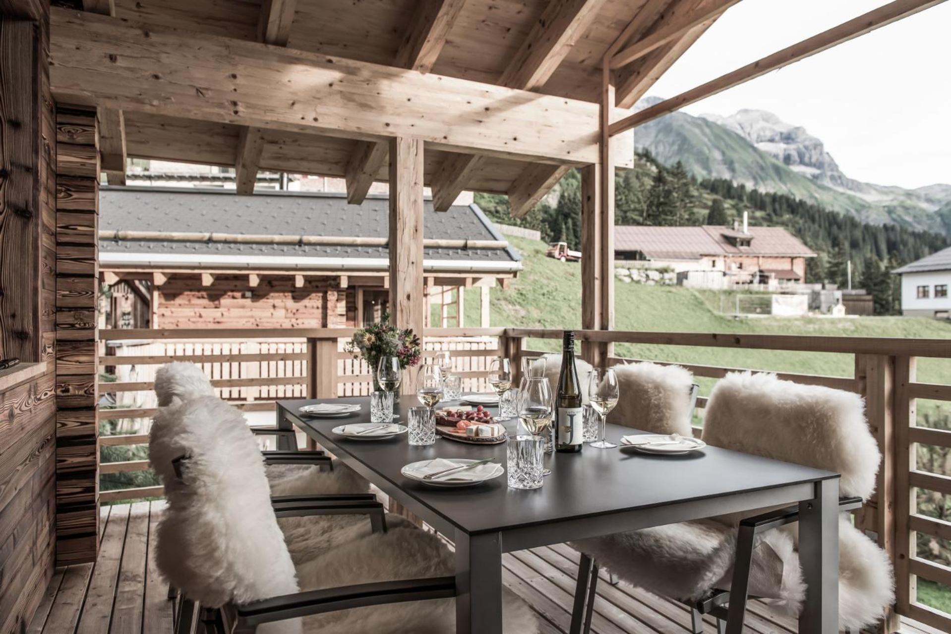 Aadla Walser-Chalets Mit Privater Sauna, Hotpot Und Hotelservice Schröcken Buitenkant foto
