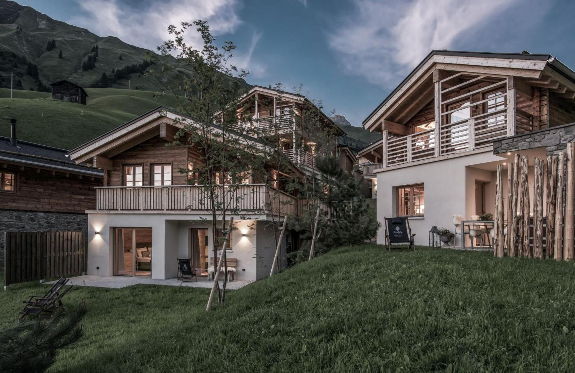 Aadla Walser-Chalets Mit Privater Sauna, Hotpot Und Hotelservice Schröcken Buitenkant foto